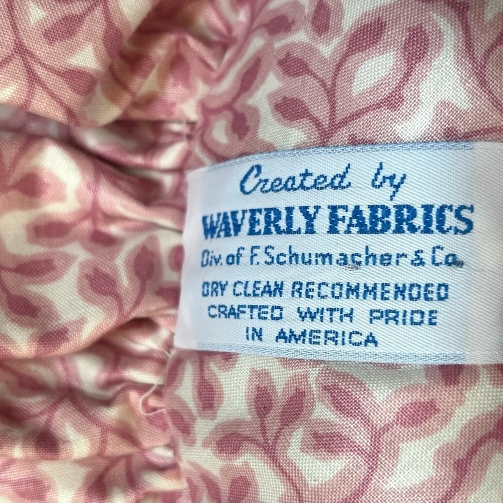Pink Mauve White Round Ruffle Throw Pillow Waverly Fabrics F Schumacher Retro